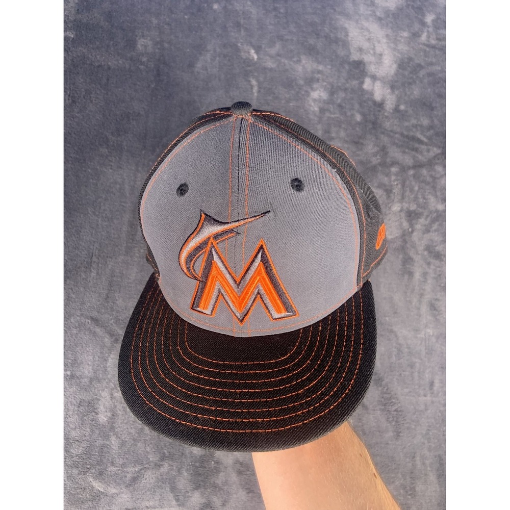 New Era 9FIFTY Miami Marlins MLB Snapback Hat Black Polyester Adjustable Cap Men